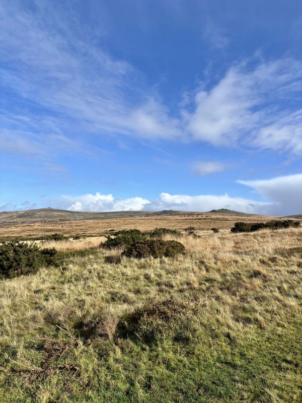 Distant view of rifle ranges across moorland 