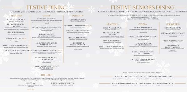 Christmas menu