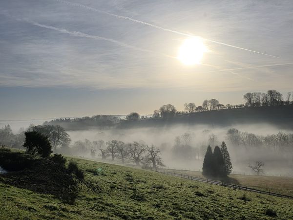 View down to the coast.