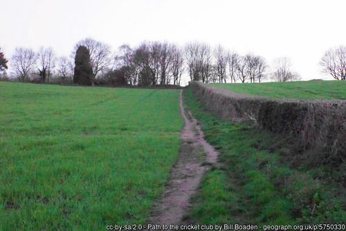 Path to Aldridge Cricket Club, copyright ill Boaden, used under Creative Commons licence v2.0