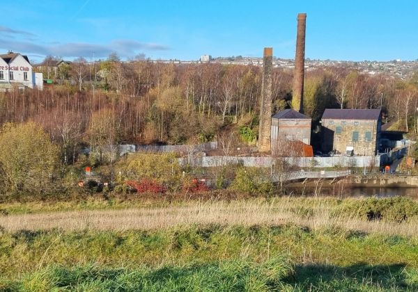View of old industrial buildings