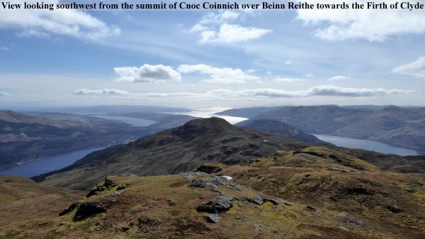 View from the summit of Cnoc Coinnich towards the Firth of Clyde
