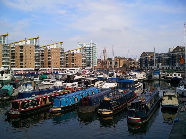 Barges in Limehouse Basin London
