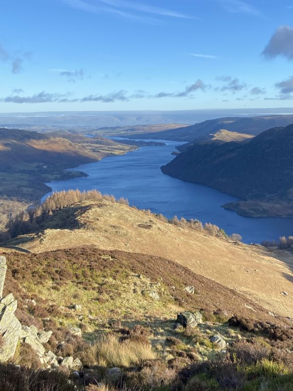 View down Ullswater from Glenridding Dodd