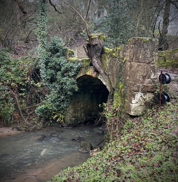 Ancient bridge near coundmoor brook.