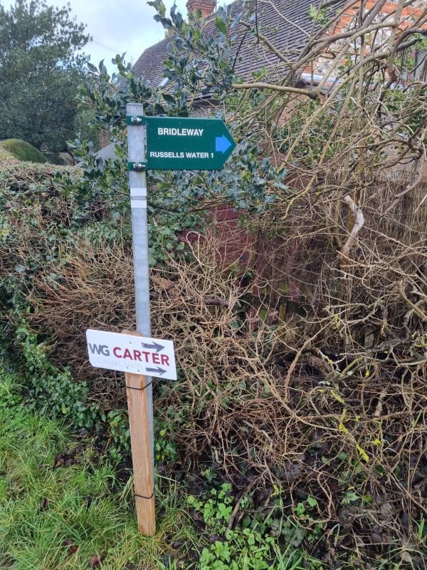 Bridleway sign at Church Hill
