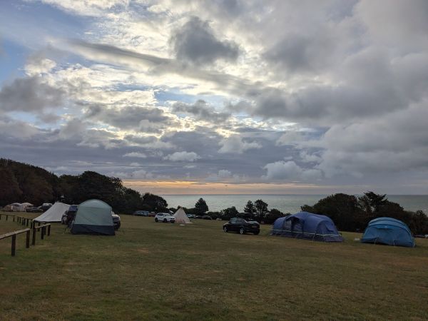 Views of the sea from the campsite where the bunkhouse is