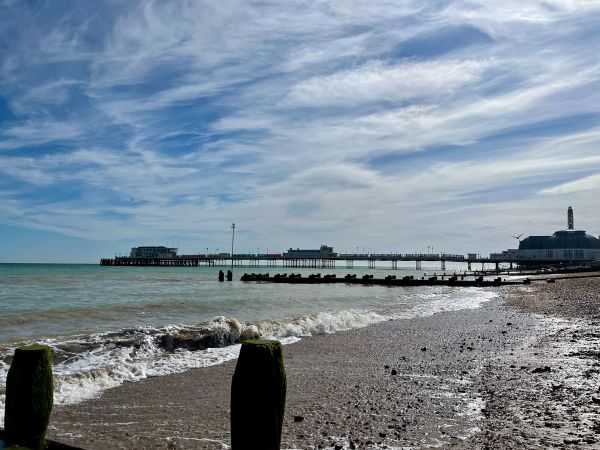 Worthing Pier seen from the beach
