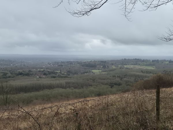The view south from atop Gangers Hill
