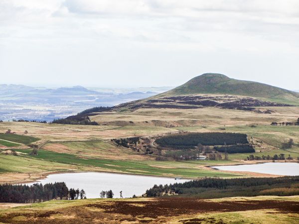 A view over the Lomond Hills reservoirs towards West Lomond