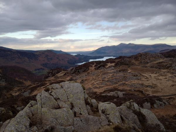 Skiddaw and Derwent Water as seen from Grange Fell.