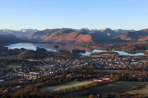 View from Latrigg over Keswick at sunrise