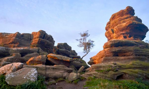 Rock formations upon a hill