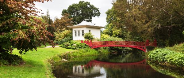 Chinese House and Bridge in Shugborough Estate in Staffordshire