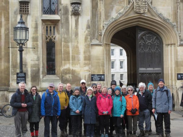 Dianne with Royston Ramblers at Kings College Cambridge