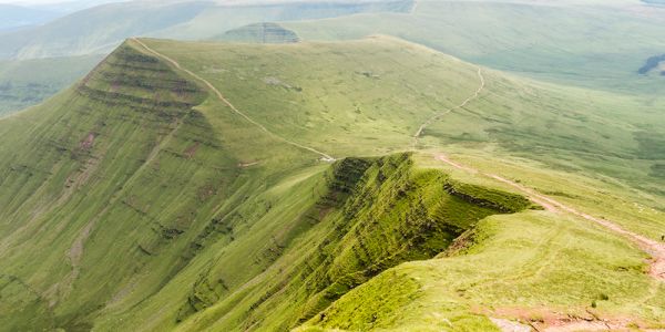 The Cambrian Way, a mountain and hill walking route from Cardiff in South Wales through the higher parts of central Wales to Conwy on the North Wales Coast