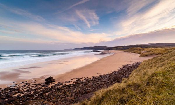 A long sandy beach