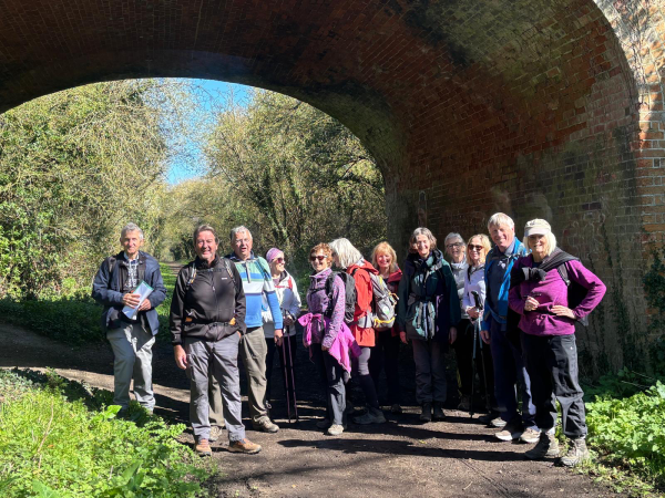 group photo under bridge