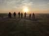 The group at sunset on Ivinghoe Beacon