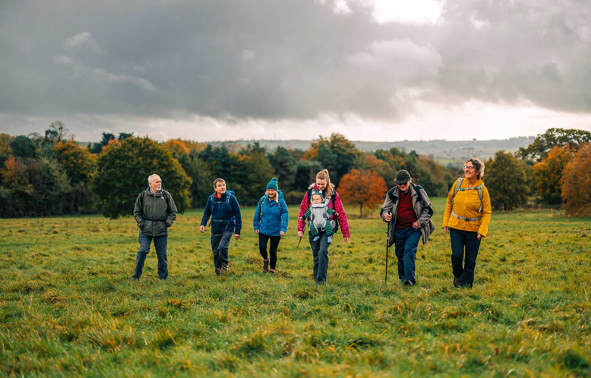 people walking in nature